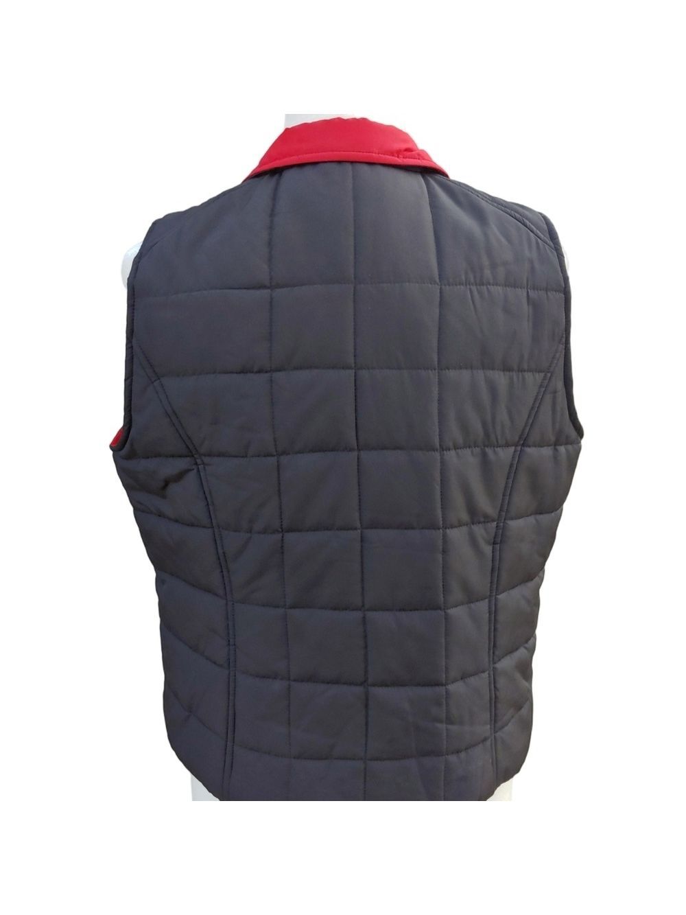 Lauren Ralph Lauren Red and Black Quilted Puffer Vest Women's Petite Large - Picture 7 of 15